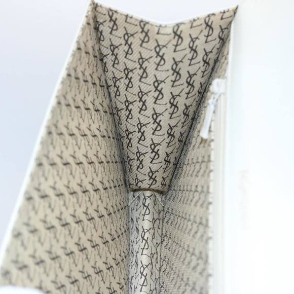 SAINT LAURENT Clutch Bag Leather White Auth ar11120 - Picture 14 of 16